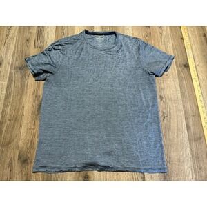 Bombas Mens Crew Neck T-Shirt Navy Blue Space Dye Peruvian Cotton Modal Large